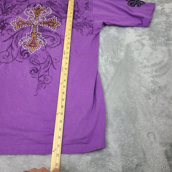Vintage Y2K Avirex Goth Style Mens T-Shirt Size 2XL Affliction Styled Shirt - Picture 8 of 9